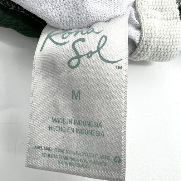 Kona Sol Color Block One Piece Adjustable Strap Bathing Suit Built in Bra Size M - Picture 9 of 11